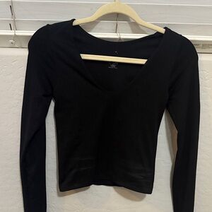 Elegant Black V-Neck Women's Top